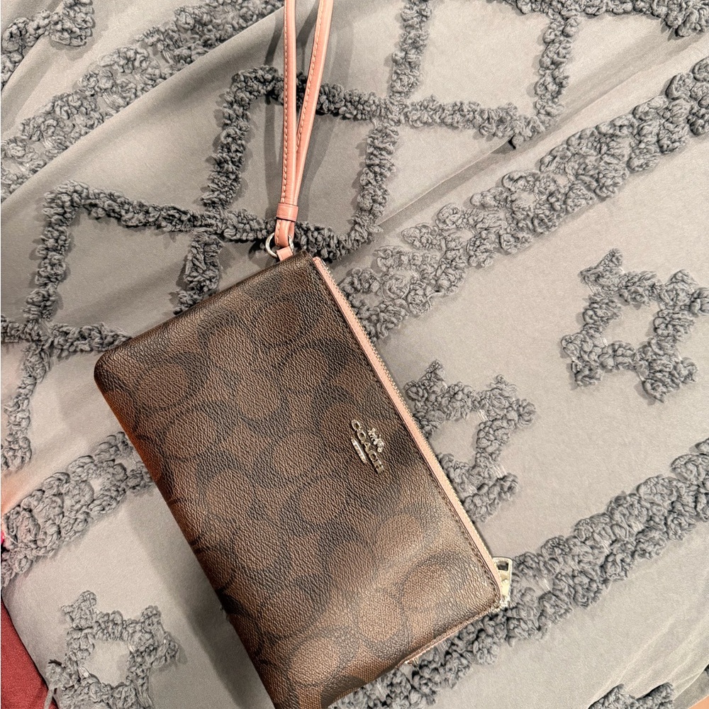Coach Brown Wristlet Oversized